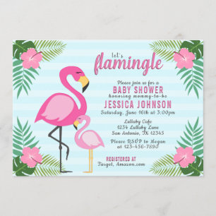 Invitación de Baby Shower de Flamingo Rosa