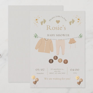 Invitación de Baby Shower de Flate