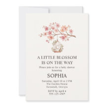 Invitación de Baby Shower de Flor de Cerezo Sakura