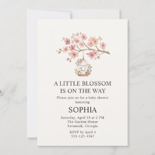 Invitación de Baby Shower de Flor de Cerezo Sakura