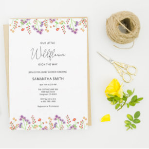 Invitación de Baby Shower de Flor Silvestre