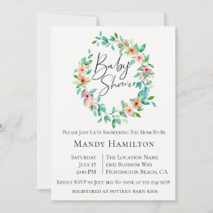 Invitación de Baby Shower de Floral