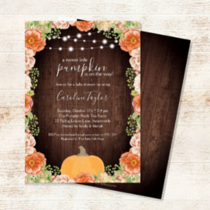 Invitación de Baby Shower de Florales de Otoño Rús