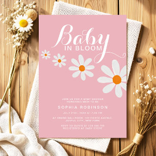 Invitación de Baby Shower de flores de margarita B
