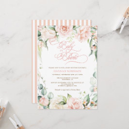 Invitación de Baby Shower de flores rosadas Baby i