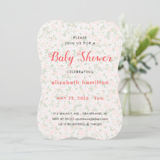 Invitación de Baby Shower de Flores Rosadas Delica