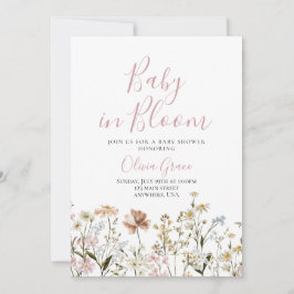 Invitación de baby shower de flores silvestres Bab