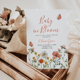 Invitación de baby shower de flores silvestres Bab