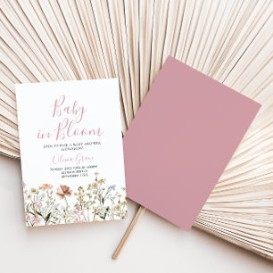 Invitación de baby shower de flores silvestres Bab