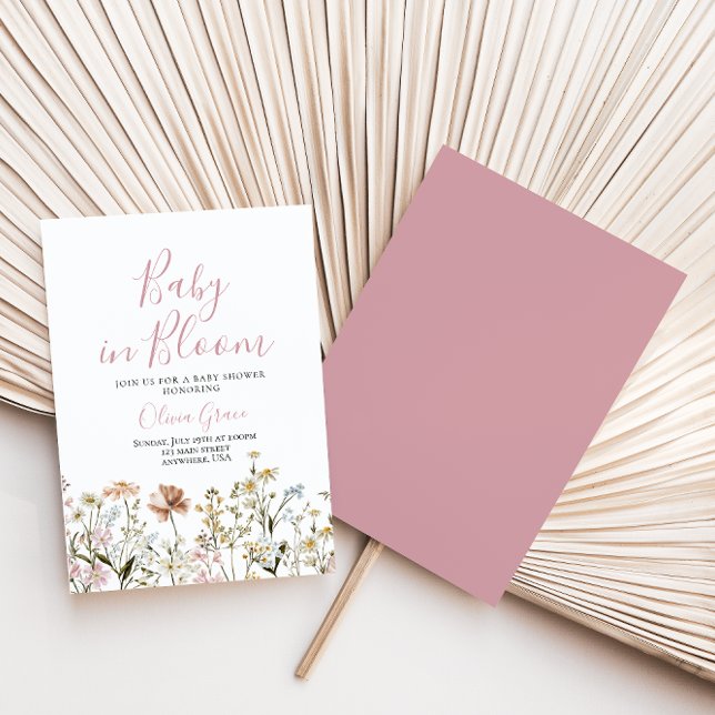 Invitación de baby shower de flores silvestres Bab (Subido por el creador)