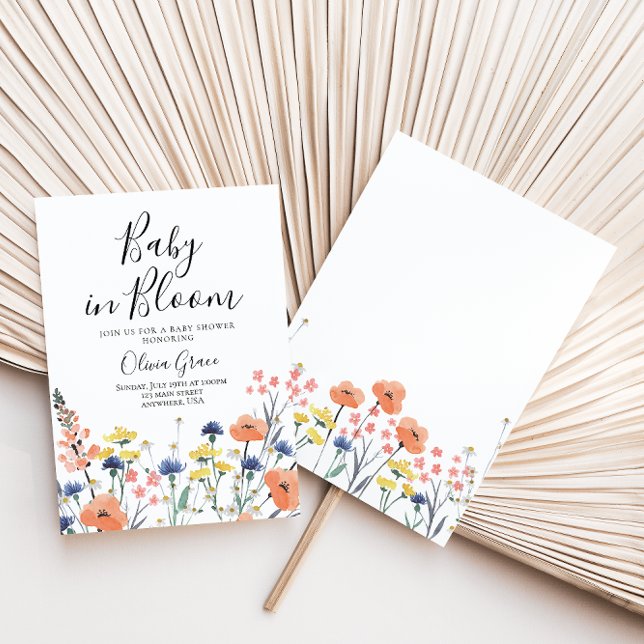 Invitación de baby shower de flores silvestres Bab (Subido por el creador)