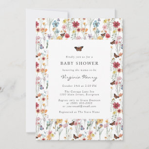 Invitación de Baby Shower de Flores Silvestres Col