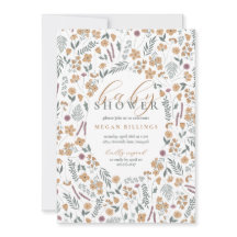invitación de baby shower de flores silvestres - n