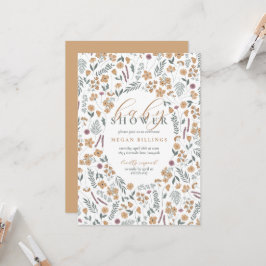 invitación de baby shower de flores silvestres - n