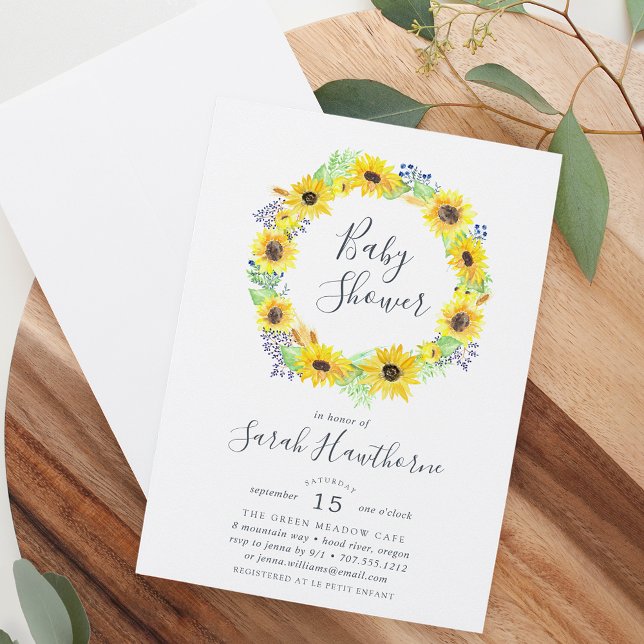 Invitación de Baby Shower de Flowerfields Wreath (Subido por el creador)