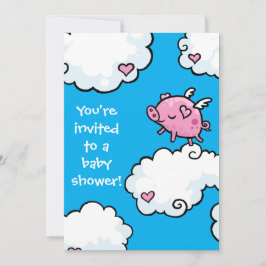 Invitación de Baby Shower de Flying Piggy