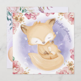 Invitación de Baby Shower de Foxes