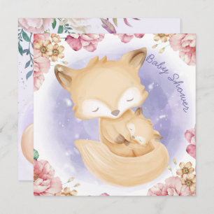 Invitación de Baby Shower de Foxes