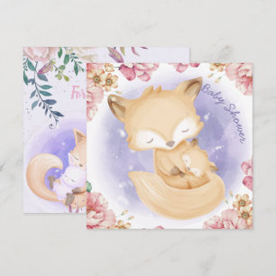 Invitación de Baby Shower de Foxes