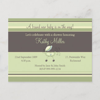 Invitación de Baby Shower de franjas
