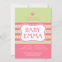 Invitación de Baby Shower de franjas