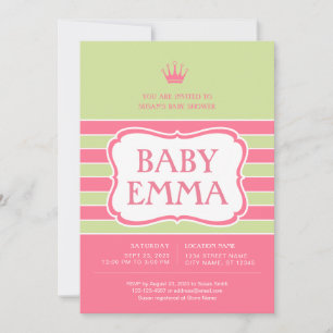 Invitación de Baby Shower de franjas