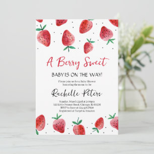 Invitación de Baby Shower de Fresa