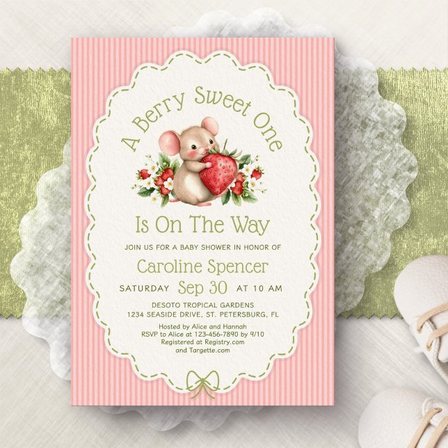 Invitación de baby shower de fresa dulce como una  (Subido por el creador)