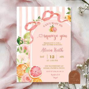 Invitación de Baby Shower de Frutas Cítricas de Ve