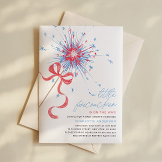 Invitación de Baby Shower de Fuegos Artificiales 4