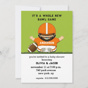 Invitación de baby shower de fútbol americano