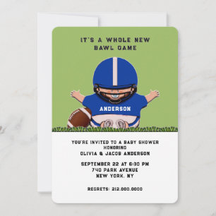 Invitación de baby shower de fútbol americano