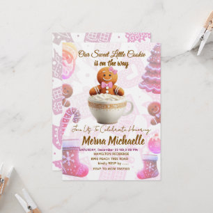 Invitación de baby shower de galletas de jengibre