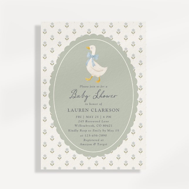Invitación de Baby Shower de Ganso de Cuento de Ha (Subido por el creador)