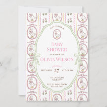 Invitación de baby shower de ganso rosa editable 5