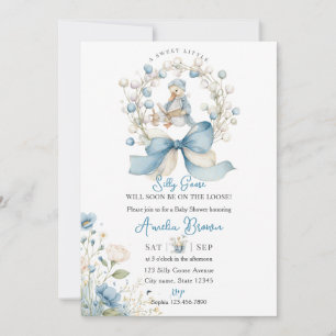 Invitación de baby shower de ganso tonto caprichos