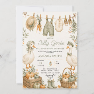 Invitación de Baby Shower de Ganso Tonto de Otoño