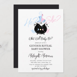 Invitación de Baby Shower de Gender Reveal Hallowe