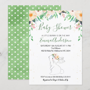 Invitación de Baby Shower de género neutral con co