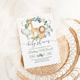 Invitación de Baby Shower de género neutral Wild o