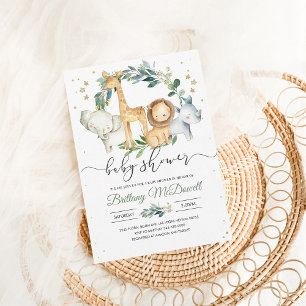 Invitación de Baby Shower de género neutral Wild o