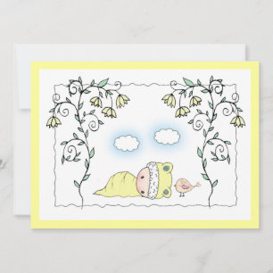 Invitación de baby shower de género neutro y amari