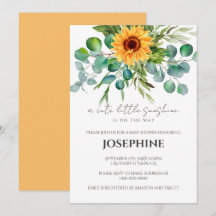 Invitación de Baby Shower de Girasol Sunshine Otoñ
