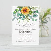 Invitación de Baby Shower de Girasol Sunshine Otoñ