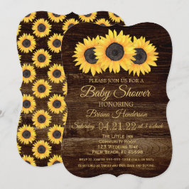 Invitación de Baby Shower de Girasoles Rústicos de