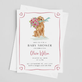 Invitación de Baby Shower de Golden Retriever