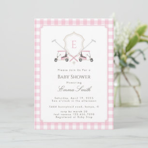 Invitación de Baby Shower de Golf con Cresta Monog