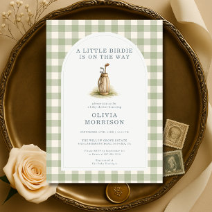 Invitación de Baby Shower de Golf en Verde Menta a