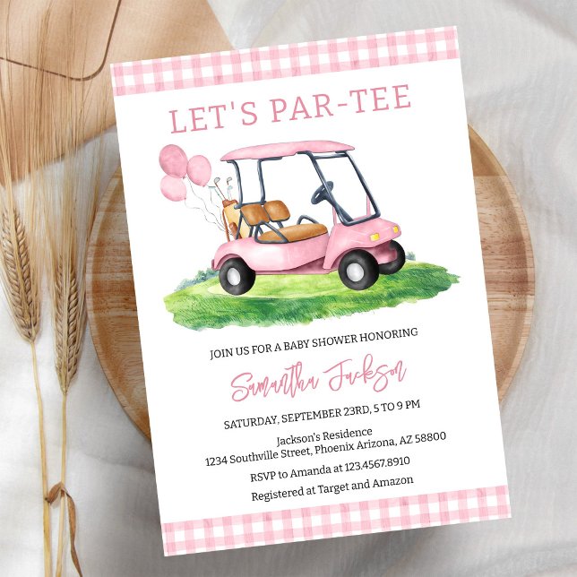 Invitación de baby shower de golf Let's Par-tee Ba (Subido por el creador)