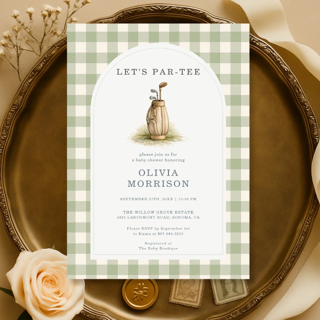 Invitación de Baby Shower de Golf Par-Tee en Cuadr (Subido por el creador)